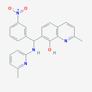 molecular formula C23H20N4O3 B307644 2-Methyl-7-[[(6-methylpyridin-2-yl)amino](3-nitrophenyl)methyl]quinolin-8-ol 