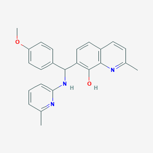 molecular formula C24H23N3O2 B307646 7-{(4-Methoxyphenyl)[(6-methyl-2-pyridinyl)amino]methyl}-2-methyl-8-quinolinol 