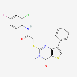 N-(2-chloro-4-fluorophenyl)-2-[(3-methyl-4-oxo-7-phenyl-3,4-dihydrothieno[3,2-d]pyrimidin-2-yl)thio]acetamide