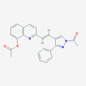 molecular formula C24H19N3O3 B307649 2-[2-(1-acetyl-3-phenyl-1H-pyrazol-4-yl)vinyl]-8-quinolinyl acetate 