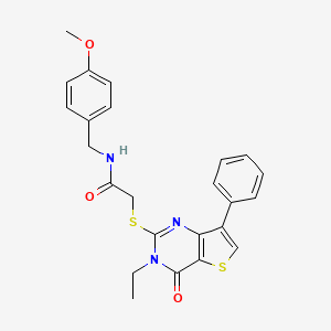 2-[(3-ethyl-4-oxo-7-phenyl-3,4-dihydrothieno[3,2-d]pyrimidin-2-yl)thio]-N-(4-methoxybenzyl)acetamide