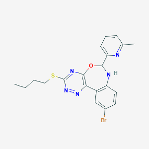 molecular formula C20H20BrN5OS B307652 10-Bromo-3-(butylthio)-6-(6-methylpyridin-2-yl)-6,7-dihydro[1,2,4]triazino[5,6-d][3,1]benzoxazepine 