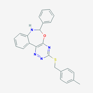 4-Methylbenzyl 6-phenyl-6,7-dihydro[1,2,4]triazino[5,6-d][3,1]benzoxazepin-3-yl sulfide
