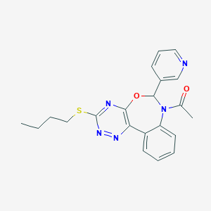 molecular formula C21H21N5O2S B307655 7-Acetyl-3-(butylthio)-6-pyridin-3-yl-6,7-dihydro[1,2,4]triazino[5,6-d][3,1]benzoxazepine 