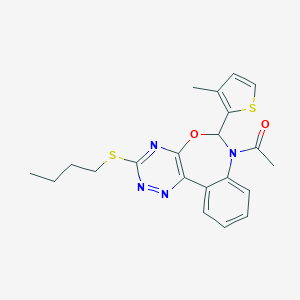 molecular formula C21H22N4O2S2 B307656 7-Acetyl-3-(butylthio)-6-(3-methyl-2-thienyl)-6,7-dihydro[1,2,4]triazino[5,6-d][3,1]benzoxazepine 