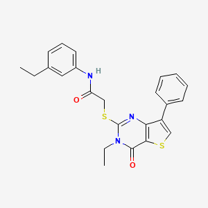 2-[(3-ethyl-4-oxo-7-phenyl-3,4-dihydrothieno[3,2-d]pyrimidin-2-yl)thio]-N-(3-ethylphenyl)acetamide