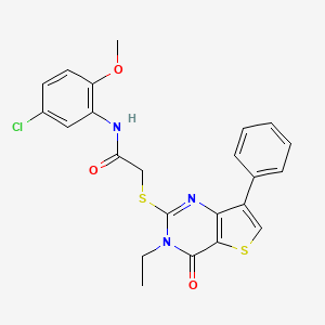 N-(5-chloro-2-methoxyphenyl)-2-({3-ethyl-4-oxo-7-phenyl-3H,4H-thieno[3,2-d]pyrimidin-2-yl}sulfanyl)acetamide