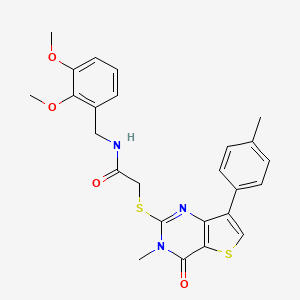 molecular formula C25H25N3O4S2 B3076651 N-(2,3-dimethoxybenzyl)-2-{[3-methyl-7-(4-methylphenyl)-4-oxo-3,4-dihydrothieno[3,2-d]pyrimidin-2-yl]thio}acetamide CAS No. 1040675-53-3