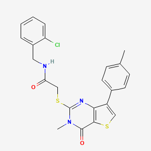 molecular formula C23H20ClN3O2S2 B3076652 N-(2-chlorobenzyl)-2-{[3-methyl-7-(4-methylphenyl)-4-oxo-3,4-dihydrothieno[3,2-d]pyrimidin-2-yl]thio}acetamide CAS No. 1040675-60-2