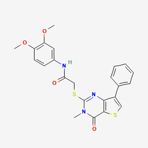 N-(3,4-dimethoxyphenyl)-2-[(3-methyl-4-oxo-7-phenyl-3,4-dihydrothieno[3,2-d]pyrimidin-2-yl)thio]acetamide