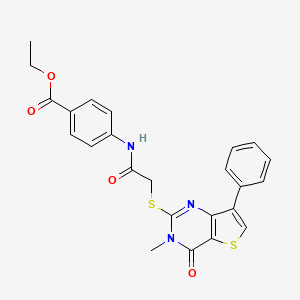 ethyl 4-[2-({3-methyl-4-oxo-7-phenyl-3H,4H-thieno[3,2-d]pyrimidin-2-yl}sulfanyl)acetamido]benzoate