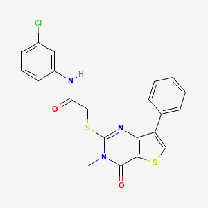 N-(3-chlorophenyl)-2-({3-methyl-4-oxo-7-phenyl-3H,4H-thieno[3,2-d]pyrimidin-2-yl}sulfanyl)acetamide