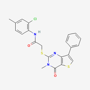 N-(2-chloro-4-methylphenyl)-2-[(3-methyl-4-oxo-7-phenyl-3,4-dihydrothieno[3,2-d]pyrimidin-2-yl)thio]acetamide