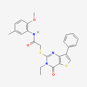 2-[(3-ethyl-4-oxo-7-phenyl-3,4-dihydrothieno[3,2-d]pyrimidin-2-yl)thio]-N-(2-methoxy-5-methylphenyl)acetamide