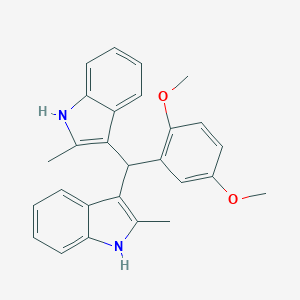 molecular formula C27H26N2O2 B307675 3-[(2,5-dimethoxyphenyl)(2-methyl-1H-indol-3-yl)methyl]-2-methyl-1H-indole 