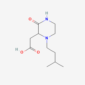 molecular formula C11H20N2O3 B3076800 2-[1-(3-Methylbutyl)-3-oxopiperazin-2-yl]acetic acid CAS No. 1041005-48-4