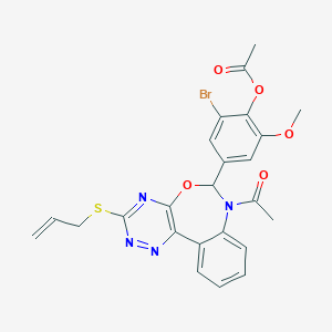4-[7-Acetyl-3-(allylsulfanyl)-6,7-dihydro[1,2,4]triazino[5,6-d][3,1]benzoxazepin-6-yl]-2-bromo-6-methoxyphenyl acetate