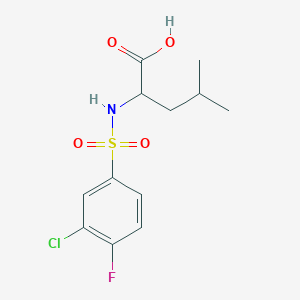 molecular formula C12H15ClFNO4S B3076843 ((3-氯-4-氟苯基)磺酰基)亮氨酸 CAS No. 1041437-99-3