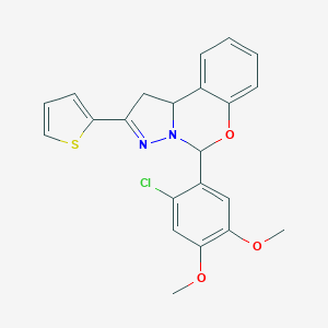 molecular formula C22H19ClN2O3S B307685 5-(2-Chloro-4,5-dimethoxyphenyl)-2-(2-thienyl)-1,10b-dihydropyrazolo[1,5-c][1,3]benzoxazine 