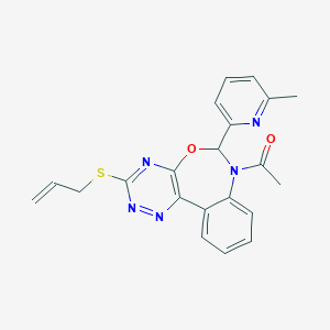 molecular formula C21H19N5O2S B307686 7-Acetyl-3-(allylsulfanyl)-6-(6-methyl-2-pyridinyl)-6,7-dihydro[1,2,4]triazino[5,6-d][3,1]benzoxazepine 