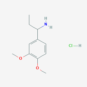 molecular formula C11H18ClNO2 B3076862 [1-(3,4-Dimethoxyphenyl)propyl]amine hydrochloride CAS No. 104174-57-4