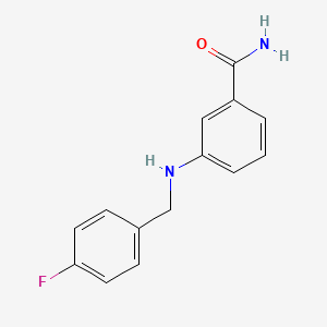 molecular formula C14H13FN2O B3076906 3-{[(4-Fluorophenyl)methyl]amino}benzamide CAS No. 1042534-72-4