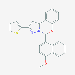 molecular formula C25H20N2O2S B307694 5-(4-Methoxy-1-naphthyl)-2-thien-2-yl-1,10b-dihydropyrazolo[1,5-c][1,3]benzoxazine 