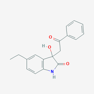molecular formula C18H17NO3 B307696 5-ethyl-3-hydroxy-3-(2-oxo-2-phenylethyl)-1,3-dihydro-2H-indol-2-one 