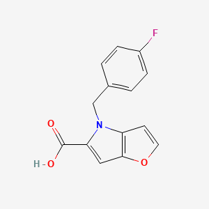 molecular formula C14H10FNO3 B3077012 4-[(4-Fluorophenyl)methyl]furano[3,2-b]pyrrole-5-carboxylic acid CAS No. 1043535-98-3