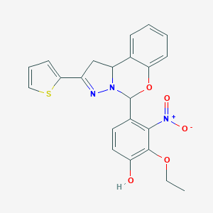 2-Ethoxy-3-nitro-4-(2-thien-2-yl-1,10b-dihydropyrazolo[1,5-c][1,3]benzoxazin-5-yl)phenol