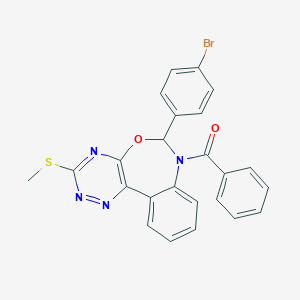 molecular formula C24H17BrN4O2S B307711 [6-(4-bromophenyl)-3-(methylsulfanyl)[1,2,4]triazino[5,6-d][3,1]benzoxazepin-7(6H)-yl](phenyl)methanone 
