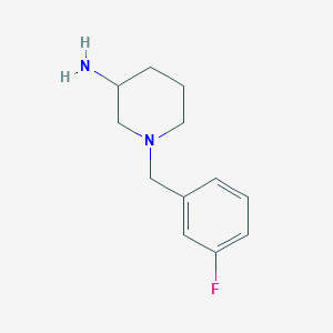 molecular formula C12H17FN2 B3077145 1-[(3-Fluorophenyl)methyl]piperidin-3-amine CAS No. 1044766-82-6