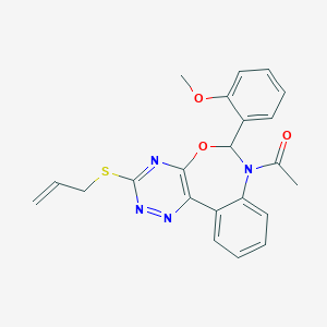 1-[3-(ALLYLSULFANYL)-6-(2-METHOXYPHENYL)[1,2,4]TRIAZINO[5,6-D][3,1]BENZOXAZEPIN-7(6H)-YL]-1-ETHANONE