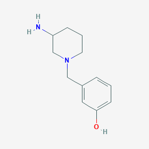 molecular formula C12H18N2O B3077153 3-[(3-氨基哌啶-1-基)甲基]苯酚 CAS No. 1044766-89-3