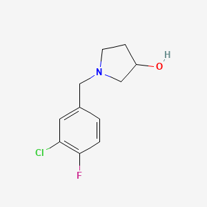 molecular formula C11H13ClFNO B3077173 1-[(3-Chloro-4-fluorophenyl)methyl]pyrrolidin-3-ol CAS No. 1044767-54-5