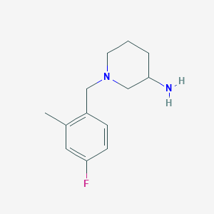 molecular formula C13H19FN2 B3077184 1-[(4-Fluoro-2-methylphenyl)methyl]piperidin-3-amine CAS No. 1044769-44-9