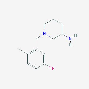 molecular formula C13H19FN2 B3077199 1-[(5-氟-2-甲基苯基)甲基]哌啶-3-胺 CAS No. 1044769-80-3