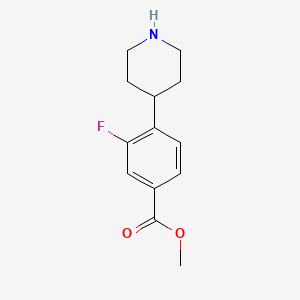molecular formula C13H16FNO2 B3077242 Methyl 3-fluoro-4-piperidin-4-ylbenzoate CAS No. 1044773-79-6