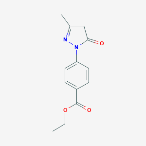 molecular formula C13H14N2O3 B307725 ethyl 4-(3-methyl-5-oxo-4,5-dihydro-1H-pyrazol-1-yl)benzoate 