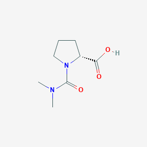 molecular formula C8H14N2O3 B3077301 (R)-1-(Dimethylcarbamoyl)pyrrolidine-2-carboxylic acid CAS No. 1046139-15-4