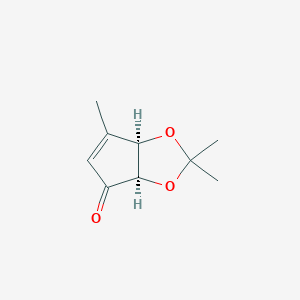 molecular formula C9H12O3 B3077345 (3aR,6aR)-2,2,6-trimethyl-3a,6a-dihydrocyclopenta[d][1,3]dioxol-4-one CAS No. 104738-75-2
