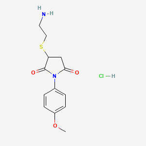 molecular formula C13H17ClN2O3S B3077381 3-[(2-Aminoethyl)thio]-1-(4-methoxyphenyl)-2,5-pyrrolidinedione hydrochloride CAS No. 1047652-78-7