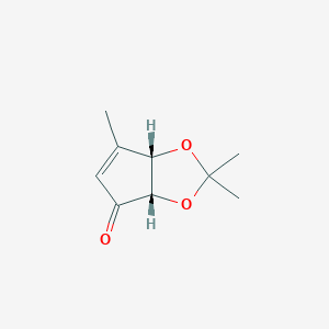 molecular formula C9H12O3 B3077424 (3aS,6aS)-2,2,6-trimethyl-3a,6a-dihydrocyclopenta[d][1,3]dioxol-4-one CAS No. 104832-21-5