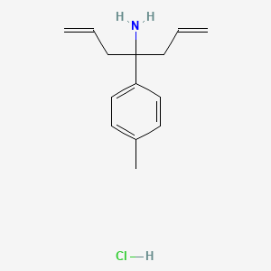 molecular formula C14H20ClN B3077425 [1-Allyl-1-(4-methylphenyl)-3-buten-1-yl]amine hydrochloride CAS No. 1048326-72-2
