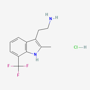 molecular formula C12H14ClF3N2 B3077443 2-[2-methyl-7-(trifluoromethyl)-1H-indol-3-yl]ethanamine hydrochloride CAS No. 1048343-64-1