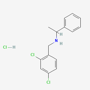 molecular formula C15H16Cl3N B3077479 N-(2,4-Dichlorobenzyl)-1-phenylethanamine hydrochloride CAS No. 1048640-57-8