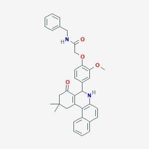 N~1~-BENZYL-2-[4-(2,2-DIMETHYL-4-OXO-1,2,3,4,5,6-HEXAHYDROBENZO[A]PHENANTHRIDIN-5-YL)-2-METHOXYPHENOXY]ACETAMIDE