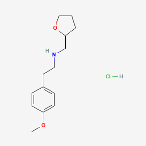 molecular formula C14H22ClNO2 B3077485 [2-(4-Methoxyphenyl)ethyl](tetrahydro-2-furanylmethyl)amine hydrochloride CAS No. 1048640-61-4