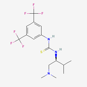 molecular formula C16H21F6N3S B3077602 (S)-1-(3,5-Bis(trifluoromethyl)phenyl)-3-(1-(dimethylamino)-3-methylbutan-2-yl)thiourea CAS No. 1048692-50-7