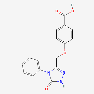 molecular formula C16H13N3O4 B3077603 4-[(5-oxo-4-phenyl-4,5-dihydro-1H-1,2,4-triazol-3-yl)methoxy]benzoic acid CAS No. 1048915-96-3